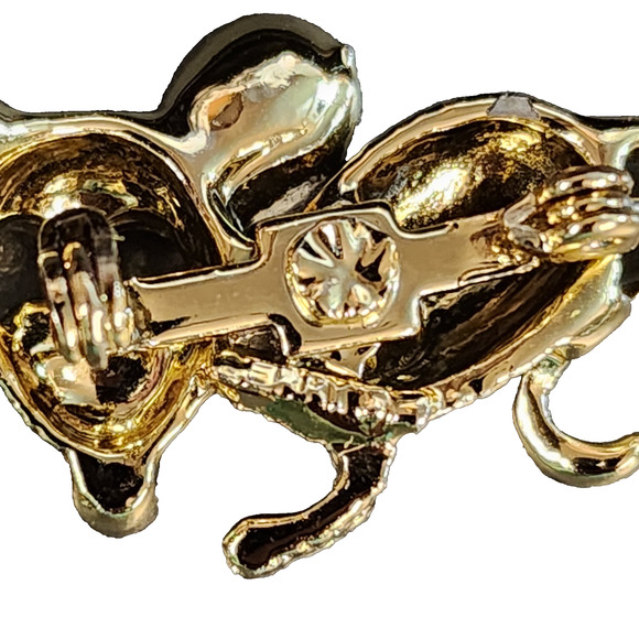 Vintage Gerry’s Mouse Brooch Pin 1.5” Gold Tone Green Eyes Rhinestones Signed - Picture 5 of 7